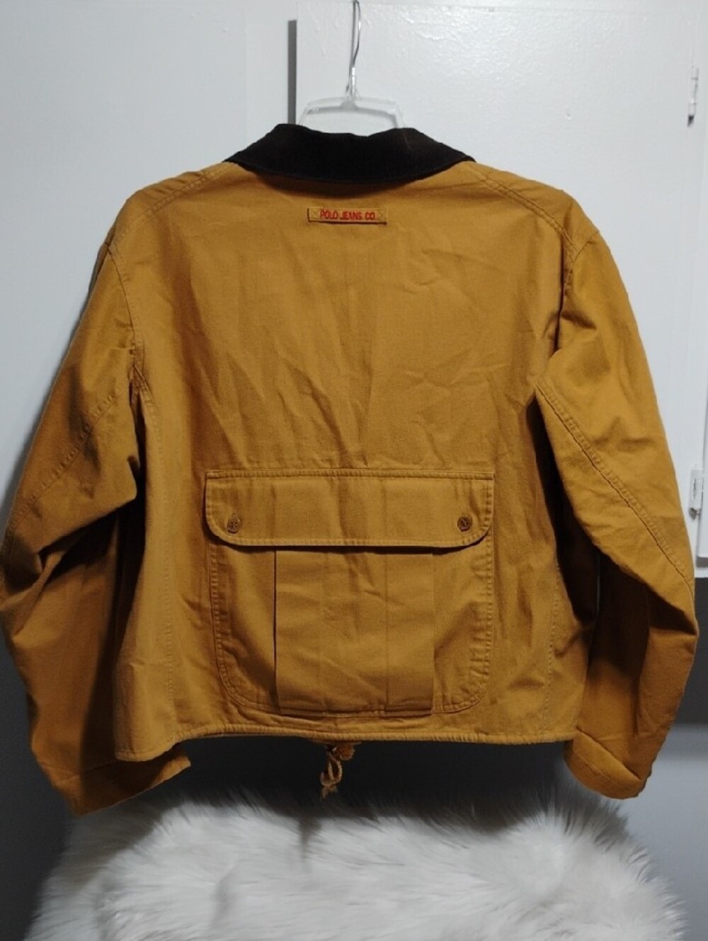(C-63) SALE! Polo by Ralph Lauren Cropped Utility Jacket W Corduroy Collar - Picture 4 of 7